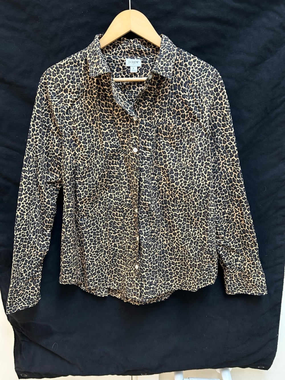 J. Crew Leopard Print Button-Up Shirt - Tan & Black